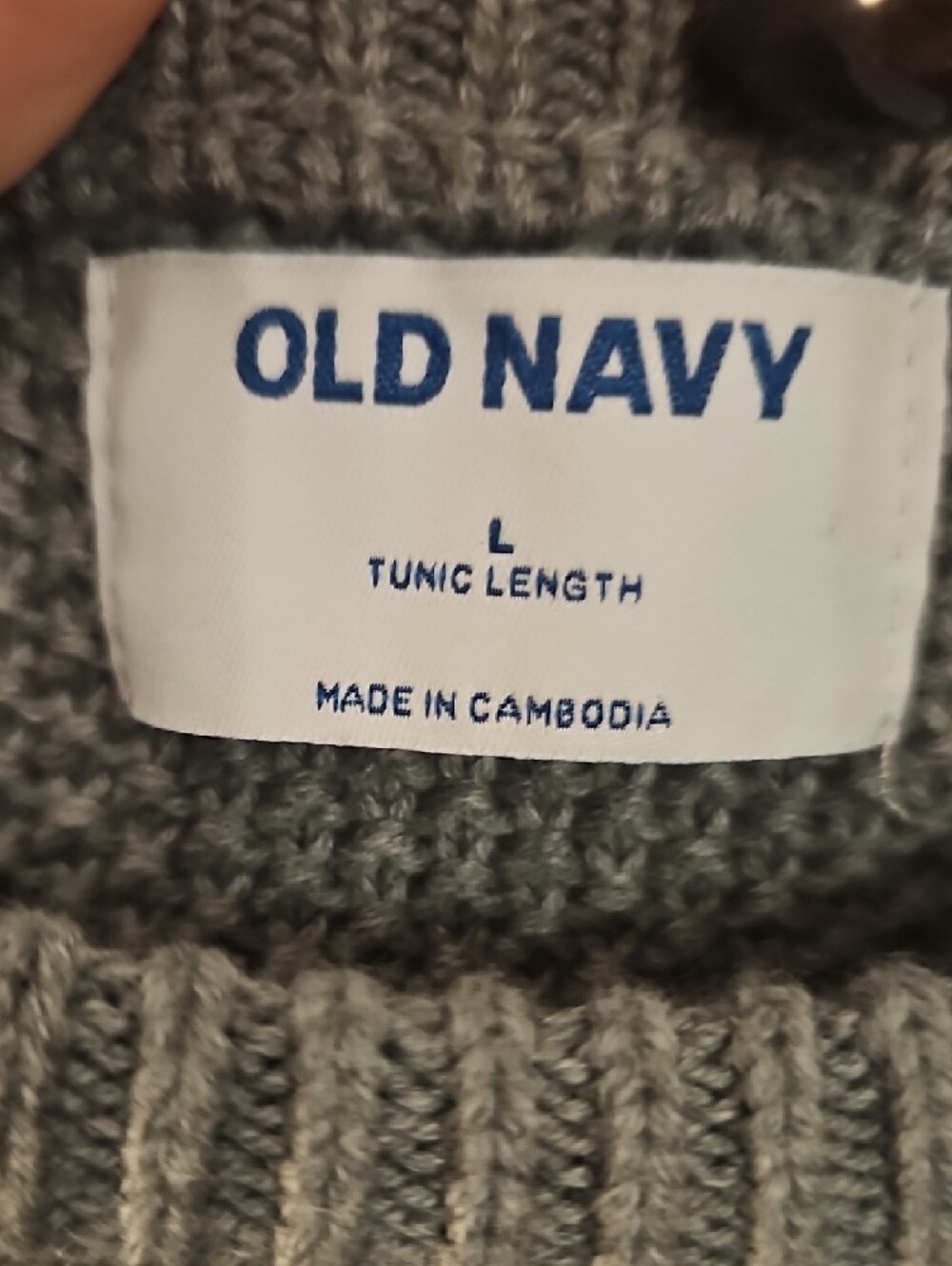Old Navy Gray Ribbed Tunic Sweater - Picture 2 of 2